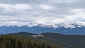 View on the Chornohirsky ridge from the Kostrychi ridge, Ukraine. View on Hoverla, Petros, Pip Ivan.