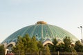 View of the Chorsu market in Tashkent, Uzbekistan, in summer. Blue sky with copy space