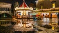 View of christmas market and winter carousel in Piazza San Lorenzo of Viterbo