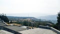 view from the Chronicle of Georgia monument. real Sakartvelo or Georgia. combination of past and modern. view of Tbilisi