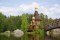 View of the Church of the Apostle Andrew the First Called on the Vuoks River. Russia, Leningrad region