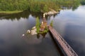 View of the Church of the Apostle Andrew the First-Called aerial photography. Vasilyevo, Russi