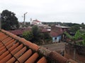 View the church from behind in Juayua City