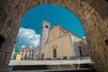 View of a church and bell tower in the medieval village of Motov Royalty Free Stock Photo