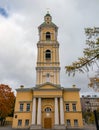 View of the Church of the Blessed Virgin Mary on Vasilievsky Island in St. Petersburg from the bell tower