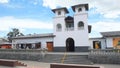 View of church in the Ciudad Mitad del Mundo turistic center near of the city of Quito