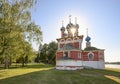 The Church of Dimitri Tsarevich on the Blood of the 17th century on the banks of the Volga River in the town of Uglich Royalty Free Stock Photo