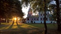 View of the Church of Dimitry on the blood and sunset