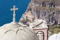 View of church dome, Santorini, Greece Royalty Free Stock Photo