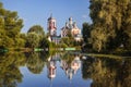 View of the church of the Forty martyrs on the Trubezh river in Pereslavl Zalessky. Yaroslavl region, Royalty Free Stock Photo