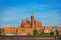 View of Church of Holy Cross and St. Bartholomew on Tumski Island Royalty Free Stock Photo