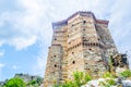 View of the Church of the Holy Mother of God inside of the Asen's Fortress in Rhodopes mountain, Asenovgrad, Bulgaria Royalty Free Stock Photo