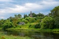 View of the Church of the Icon of the Mother of God of Tikhvin in Torzhok from the banks of the Tvertsa River in town Torzhok