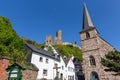 View on Church in Monreal and castle Philippsburg in the background Royalty Free Stock Photo