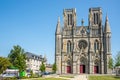 View at the Church of Notre Dame des Champs in the streets of Avranches - France Royalty Free Stock Photo