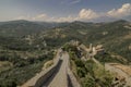 View of the church of Roccascalegna near the castle