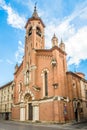 View at the Church of Saint Giuseppe in the streets of Asti - Italy