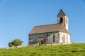 View at the Church of Saint Jacob San Giacomo in San Pietro village - Dolomites ,Italy