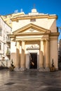 View at the Church of Saint Roch in the streets of Bastia in Corsica,France Royalty Free Stock Photo