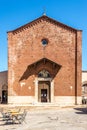 View at the Church of San Antimo in the streets of Piombino in Italy