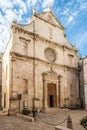 View at the Church of San Domenico in the streets of Monopoli - Italt Royalty Free Stock Photo