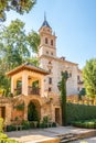 View at the church of Santa Maria Alhambra in Granada, Spain Royalty Free Stock Photo