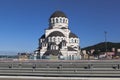 View of the Church of the Savior from the highway A-147 in Sochi Royalty Free Stock Photo