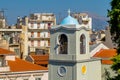 View of the Church Tower in the Old Town in the Greek City of Patras Royalty Free Stock Photo