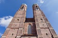 View of the church towers of the Frauenkirche in Munich, Germany