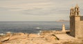 A view of the church of A Virxe da Barca in Muxia, a town on the Galician coast (Spain