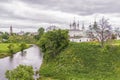 View of churches along the banks of the river Kamenka.Suzdal.Vladimir Oblast.Russia Royalty Free Stock Photo