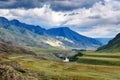 View on Chuya river in mountains along Chuysky Trakt. Altai Republic, Russia Royalty Free Stock Photo