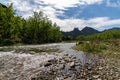 View of the Cidacos River valley in of La Rioja near Arnedillo Royalty Free Stock Photo