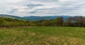 View from Cieslar hill in Beskid Slaski mountains on polish - czech borders