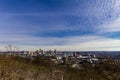 Cincinnati, Ohio seen after a light snow from Devou Park, Kentucky Royalty Free Stock Photo