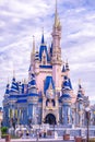 Cinderella's Castle decorated for 50th Anniversary, September 2021