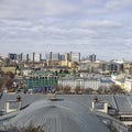 View of the cinema Udarnik and the center of Moscow from the famous house on the Embankment