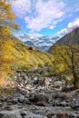 View of the cirque of Troumouse in the Pyrenees mountains Royalty Free Stock Photo