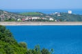 View of the city of Alushta from the shore of the reservoir, Crimea