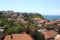 View of the roofs of Antalya and the beautiful Mediterranean Sea