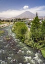 View of the City of Arequipa and Chili river, Peru