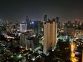 View of the city of Bangkok from the roof of a tall building