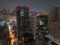 View of the city of Bangkok from the roof of a tall building