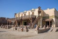 View of a city Bank building on the Oasys - Mini Hollywood, a Spanish Western-styled theme park, Western cowboys scenario,