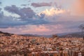 Sunset of incredible colors in Barcelona. Royalty Free Stock Photo