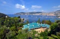 View on the city of Beaulieu-sur-Mer and Cap d`Ail bay from the garden of famous villa Rothscild, France