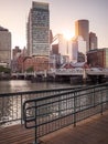 Boston Harbor and Financial District. Royalty Free Stock Photo