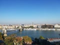 View of the city Budapest across the Danube river in Hungary Royalty Free Stock Photo