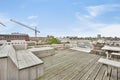 a view of a city from a building roof top Royalty Free Stock Photo