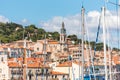 View of city buildings, Sete, France. Close-up. Royalty Free Stock Photo